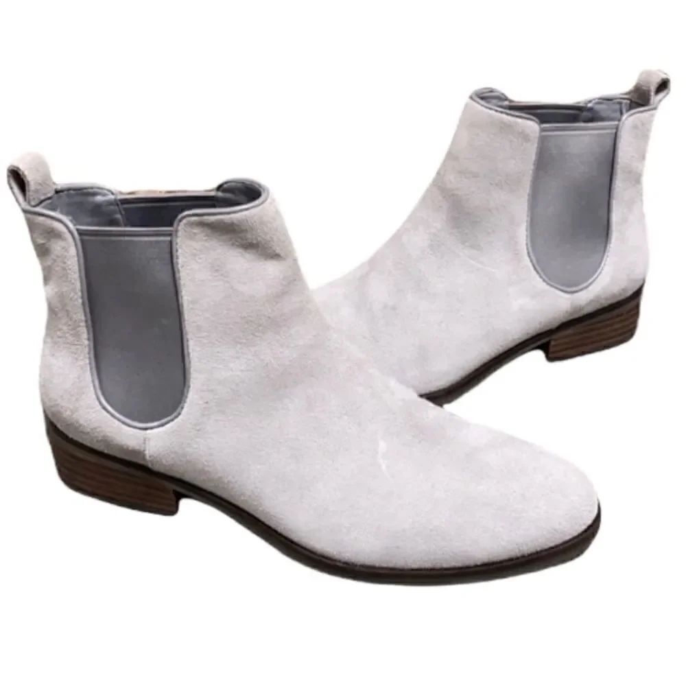 Cole Haan Landsman Light Gray Suede Ankle Bootie
